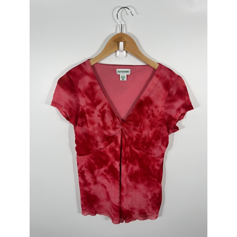 Y2K 90s Womens Babydoll Top M Red Stretch Going Out